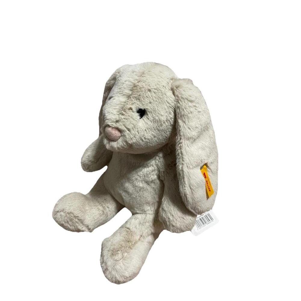 Steiff Hoppie Rabbit 10" Plush Cream Floppy Ear Bunny Button in Ear #080470 H90